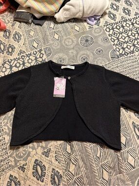 Girls' Black Sparkle Bolero Jacket -